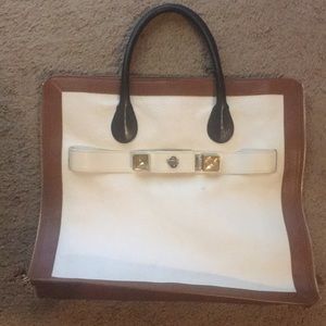 Proenza Schouler white/tan and black handbag